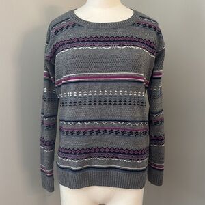 edc Wool Blend Fair Isle Knit Crew Neck Sweater Sz L